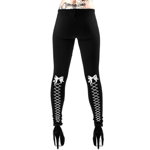 boutique en france QUEEN OF DARKNESS Leggings ‘Goth Lacing’ Noir 6