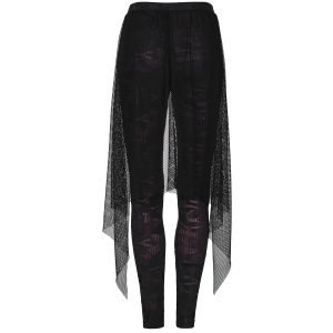 meilleur service PUNK RAVE Leggings ‘Goth Flames’ Noir Et Rouge 40
