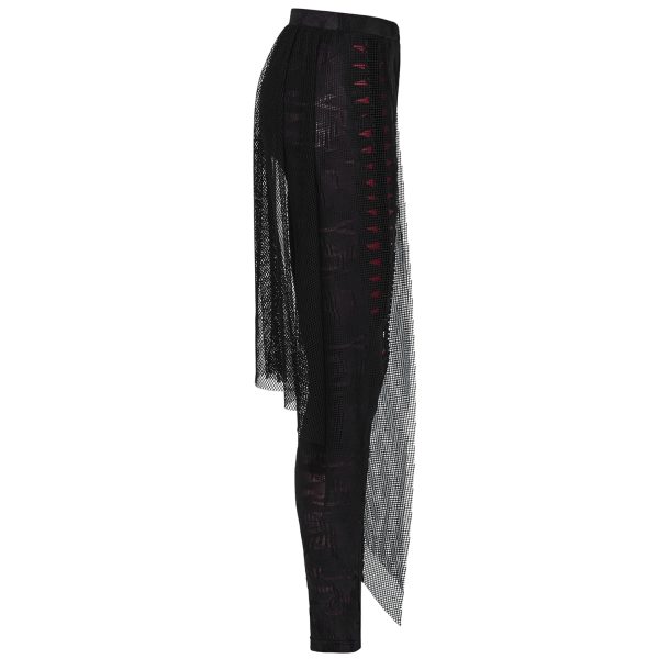 meilleur service PUNK RAVE Leggings ‘Goth Flames’ Noir Et Rouge 14