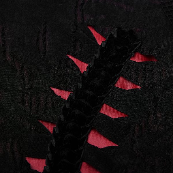 meilleur service PUNK RAVE Leggings ‘Goth Flames’ Noir Et Rouge 16