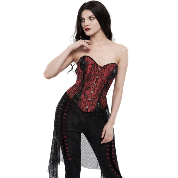 meilleur service PUNK RAVE Leggings ‘Goth Flames’ Noir Et Rouge 6