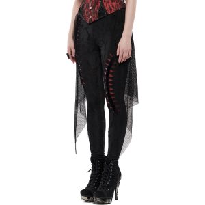 meilleur service PUNK RAVE Leggings ‘Goth Flames’ Noir Et Rouge 32