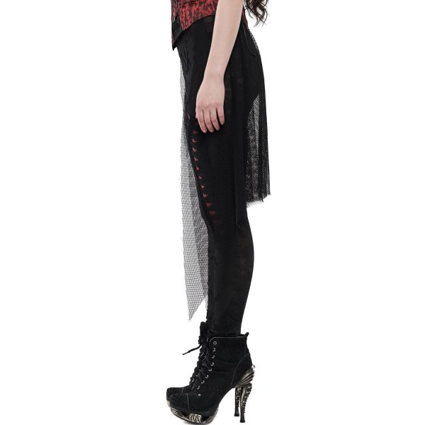 meilleur service PUNK RAVE Leggings ‘Goth Flames’ Noir Et Rouge 10