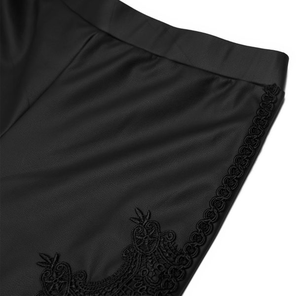luxe soldes PUNK RAVE Leggings ‘Hecate’ Noir Et Bordeaux 16