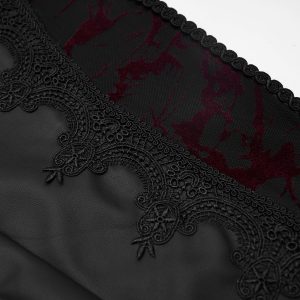 luxe soldes PUNK RAVE Leggings ‘Hecate’ Noir Et Bordeaux 48