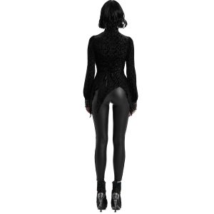 luxe soldes PUNK RAVE Leggings ‘Hecate’ Noir Et Bordeaux 22