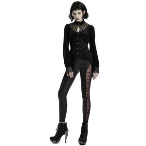 luxe soldes PUNK RAVE Leggings ‘Hecate’ Noir Et Bordeaux 32