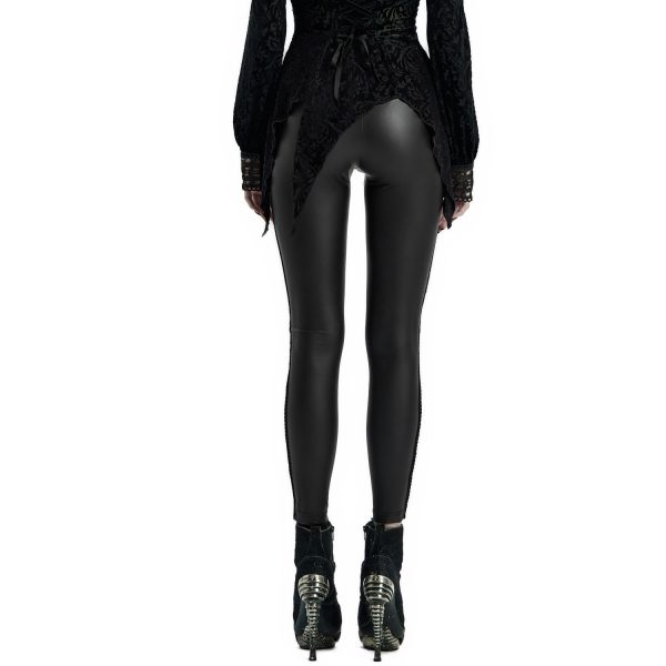 luxe soldes PUNK RAVE Leggings ‘Hecate’ Noir Et Bordeaux 11