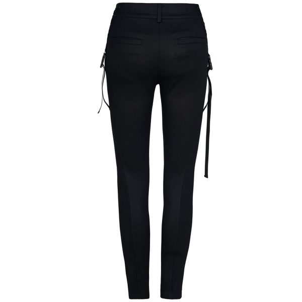 mode pas chere PUNK RAVE Leggings ‘Punk Stretch’ Noir Et Vert 12