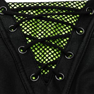 mode pas chere PUNK RAVE Leggings ‘Punk Stretch’ Noir Et Vert 45