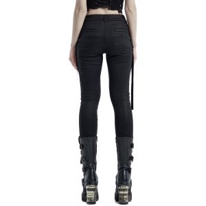 mode pas chere PUNK RAVE Leggings ‘Punk Stretch’ Noir Et Vert 31