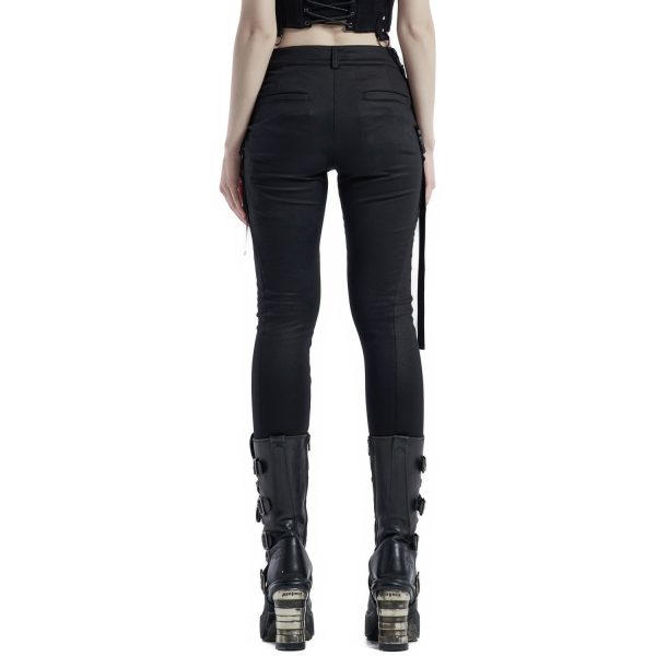 mode pas chere PUNK RAVE Leggings ‘Punk Stretch’ Noir Et Vert 9