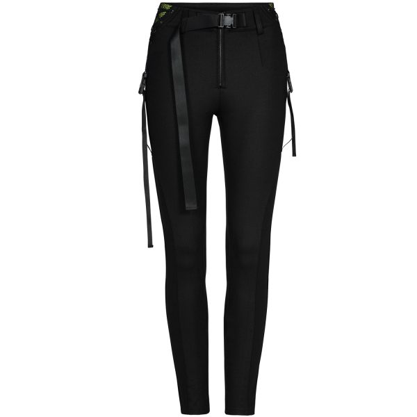 mode pas chere PUNK RAVE Leggings ‘Punk Stretch’ Noir Et Vert 11
