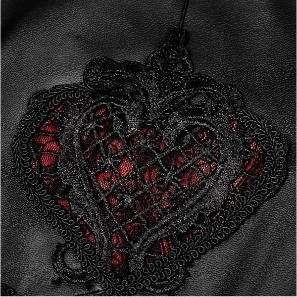 Boutique officielle PUNK RAVE Leggings ‘Soiree Gothic’ Noir Et Rouge 14
