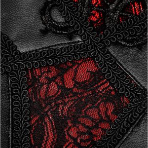 Boutique officielle PUNK RAVE Leggings ‘Soiree Gothic’ Noir Et Rouge 44