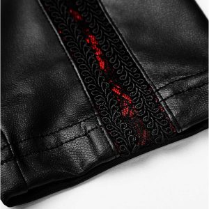 Boutique officielle PUNK RAVE Leggings ‘Soiree Gothic’ Noir Et Rouge 48