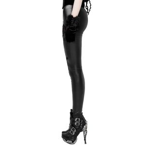 Boutique officielle PUNK RAVE Leggings ‘Soiree Gothic’ Noir Et Rouge 32