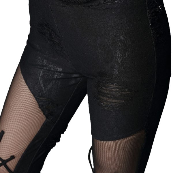 PUNK RAVE Leggings ‘Spiderella’ Noir design à la mode 12