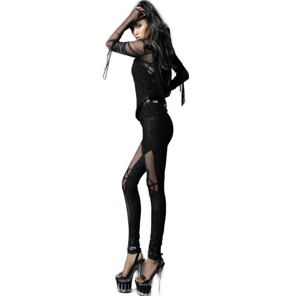 PUNK RAVE Leggings ‘Spiderella’ Noir design à la mode 5