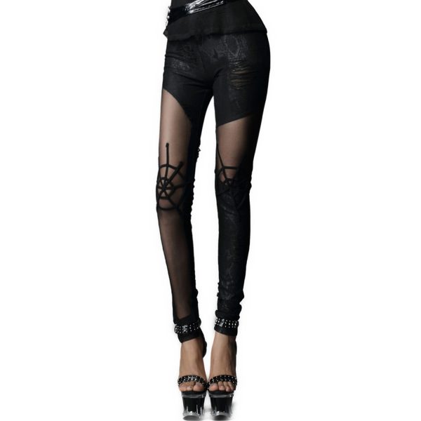 PUNK RAVE Leggings ‘Spiderella’ Noir design à la mode 9