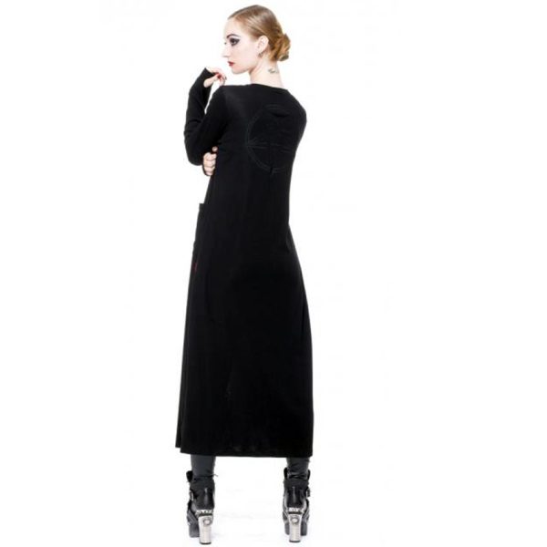 QUEEN OF DARKNESS Long Gilet ‘Mystic’ Noir site pas cher 3