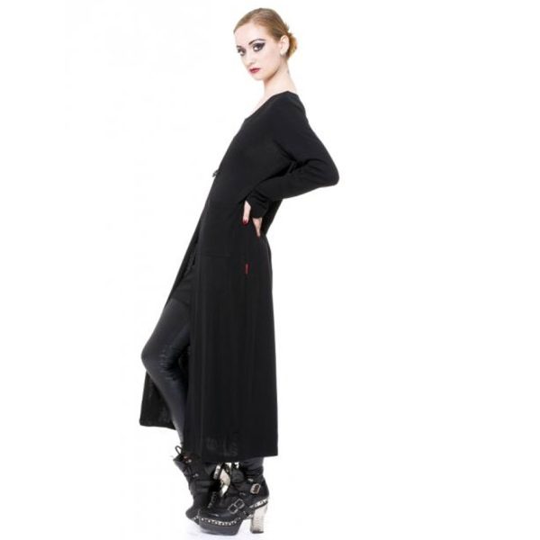 QUEEN OF DARKNESS Long Gilet ‘Mystic’ Noir site pas cher 5