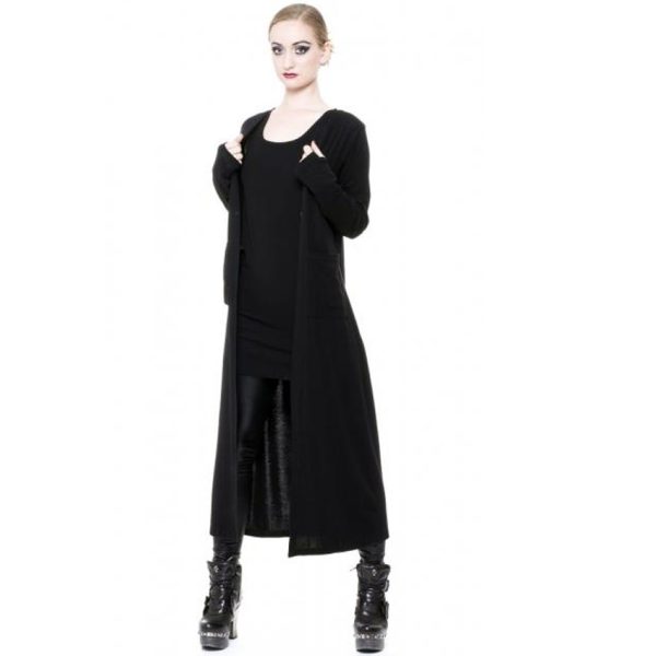QUEEN OF DARKNESS Long Gilet ‘Mystic’ Noir site pas cher 6