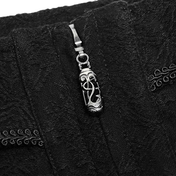 boutique pas cher PUNK RAVE Long Kilt ‘Asmodey’ En Jacquard Noir 14