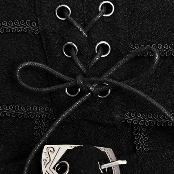 boutique pas cher PUNK RAVE Long Kilt ‘Asmodey’ En Jacquard Noir 16