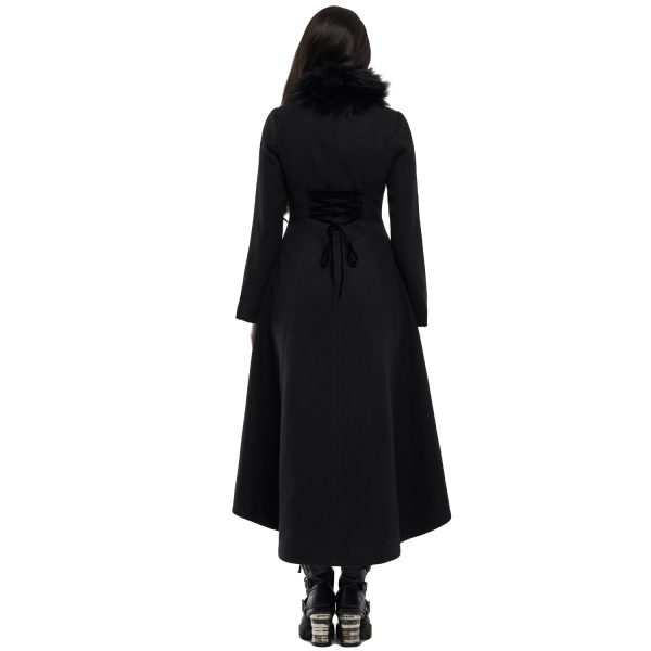 Les achats en ligne PUNK RAVE Long Manteau Brodé ‘Maelyss’ Noir 4