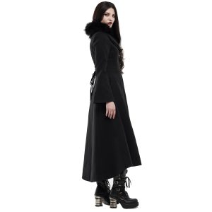 Les achats en ligne PUNK RAVE Long Manteau Brodé ‘Maelyss’ Noir 25