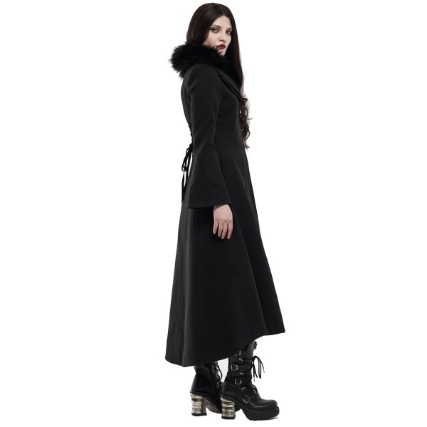 Les achats en ligne PUNK RAVE Long Manteau Brodé ‘Maelyss’ Noir 7
