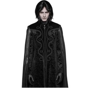 PUNK RAVE Long Manteau Cape Gothique ‘Vampyr’ Noir Prix très abordable 25