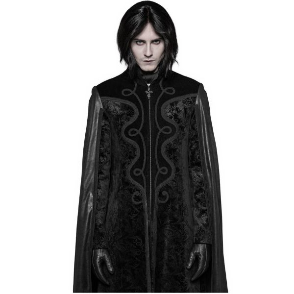 PUNK RAVE Long Manteau Cape Gothique ‘Vampyr’ Noir Prix très abordable 7