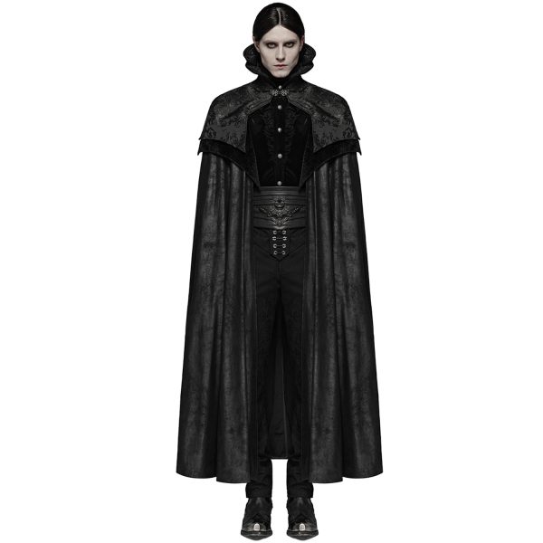 PUNK RAVE Long Manteau Cape Gothique Victorien ‘Illuminati’ Noir garantie de qualité 3
