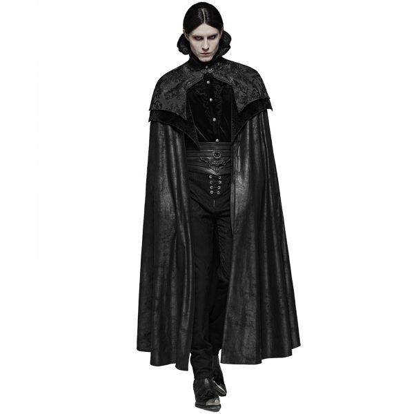 PUNK RAVE Long Manteau Cape Gothique Victorien ‘Illuminati’ Noir garantie de qualité 6