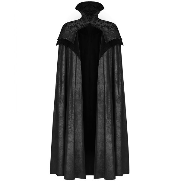 PUNK RAVE Long Manteau Cape Gothique Victorien ‘Illuminati’ Noir garantie de qualité 8