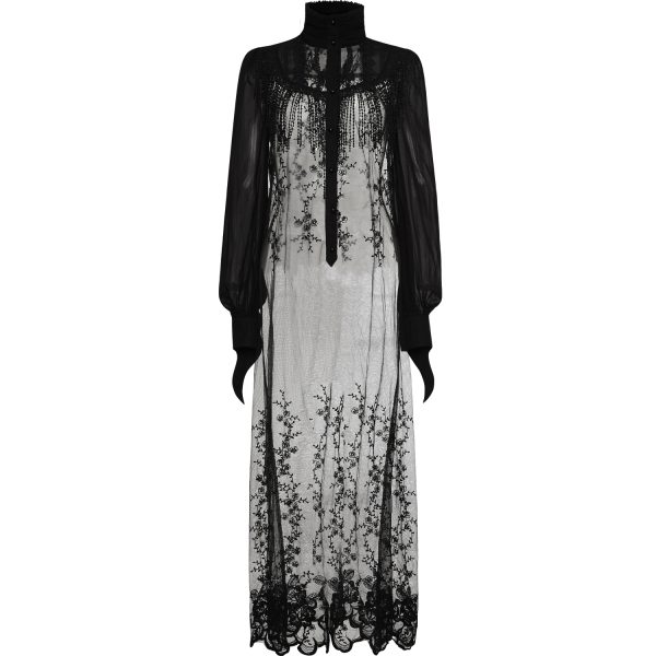 PUNK RAVE Long Top Transparent En Maille Et Mousseline ‘Mystic… De super promotions disponibles 4