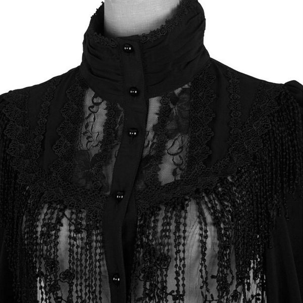 PUNK RAVE Long Top Transparent En Maille Et Mousseline ‘Mystic… De super promotions disponibles 7