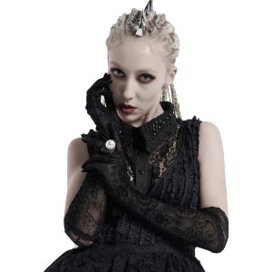 ﻿soldes PUNK RAVE Longs Gants ‘Independant’ Noirs 14