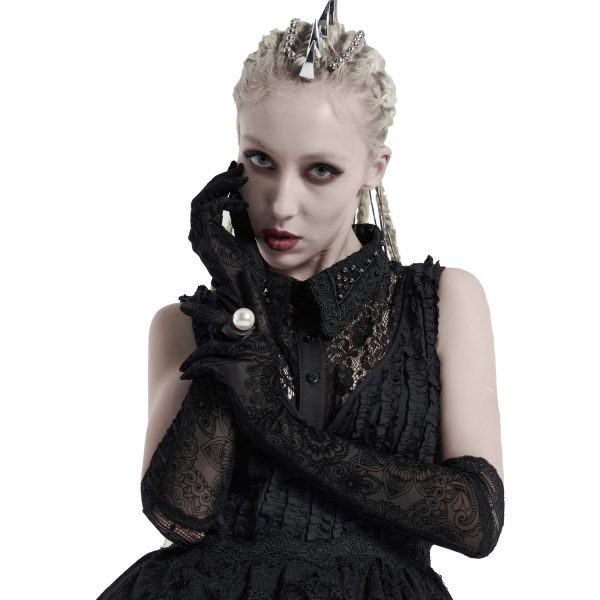 ﻿soldes PUNK RAVE Longs Gants ‘Independant’ Noirs 4