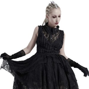 ﻿soldes PUNK RAVE Longs Gants ‘Independant’ Noirs 16