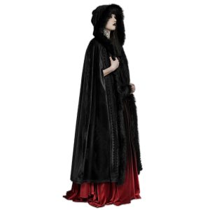 a Prix Discount PUNK RAVE Longue Cape ‘Orphelia’ Noire 19