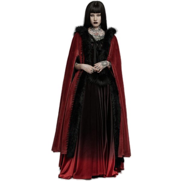 SOLDES TOUT À PUNK RAVE Longue Cape ‘Orphelia’ Rouge 3