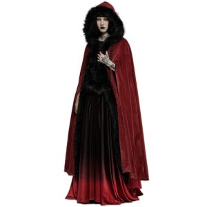 SOLDES TOUT À PUNK RAVE Longue Cape ‘Orphelia’ Rouge 18