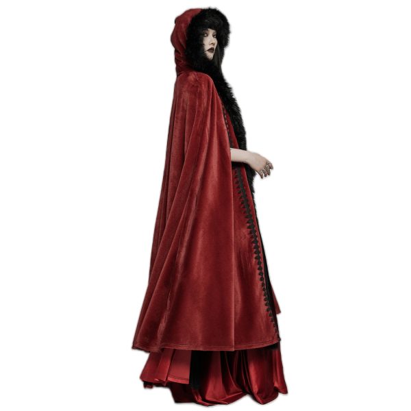SOLDES TOUT À PUNK RAVE Longue Cape ‘Orphelia’ Rouge 6