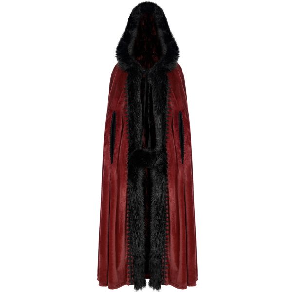 SOLDES TOUT À PUNK RAVE Longue Cape ‘Orphelia’ Rouge 7