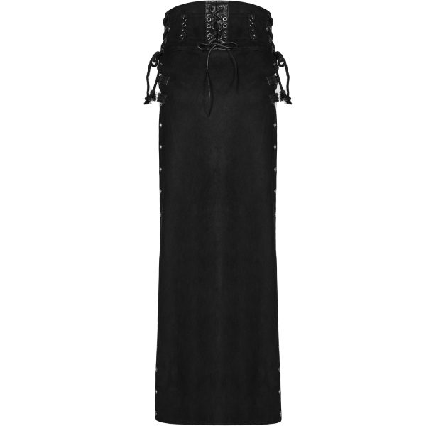 PUNK RAVE Longue Jupe ‘Katana’ Noire soldes de Noël 13