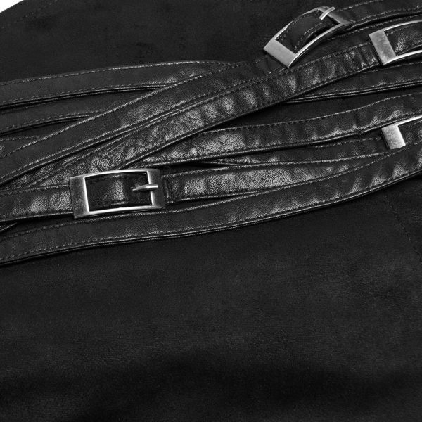 PUNK RAVE Longue Jupe ‘Katana’ Noire soldes de Noël 16