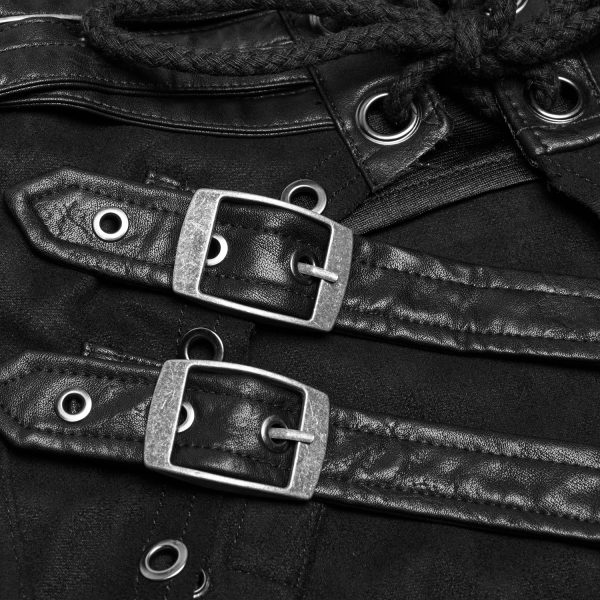 PUNK RAVE Longue Jupe ‘Katana’ Noire soldes de Noël 18